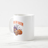 Süßes oder Bier Halloween-Kürbis-Tasse Spinnennetz Kaffeetasse (Vorderseite Links)