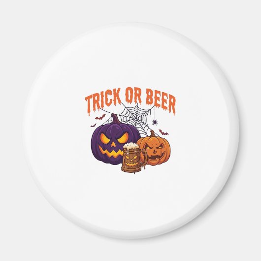Süßes oder Bier Halloween-Kürbis-Tasse Spinnennetz Magnet (Vorne)