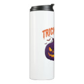 Süßes oder Bier Halloween-Kürbis-Tasse Spinnennetz Thermosbecher (Nach links gedreht)
