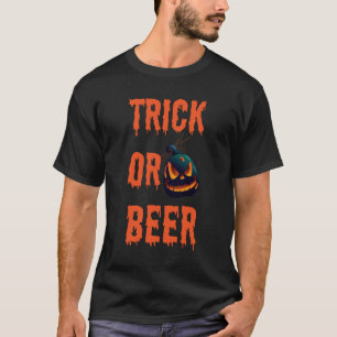 Süßes oder Bier Halloween-Zitat T-Shirt
