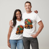 Süßes oder Brüllen Rex Dinosaurier Halloween Kürbi T-Shirt (Unisex)