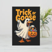 Süßes oder Gans Halloween Gans Einladung (Stehend Vorderseite)
