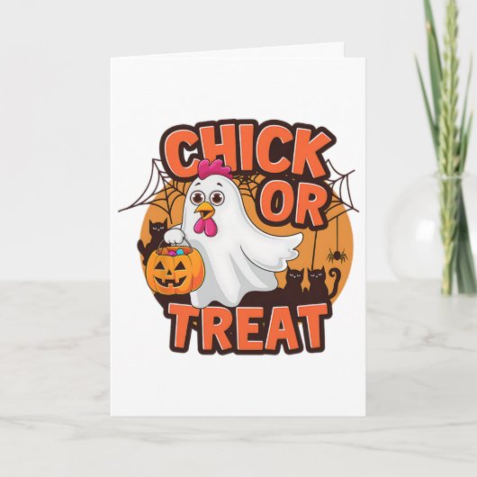 Süßes oder Huhn Lustiger Hühner-Halloween-Kostüm Karte (Vorderseite)