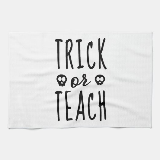 Süßes oder Lehr-Shirt, Halloween-Lehrer-Shirt Geschirrtuch (Horizontal)