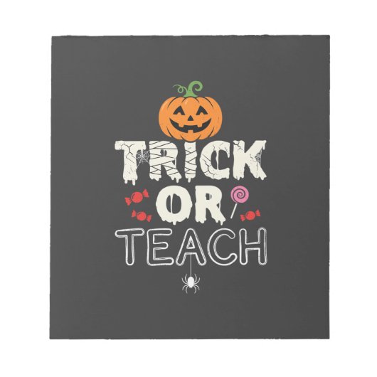 Süßes oder Lehrendes Halloween-Lehrer-Design (2)_1 Notizblock (Vorderseite)
