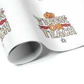 Süßes oder Lehrendes Halloween Lehrer Vintage Vekt Geschenkpapier (Rolleneckpunkt)