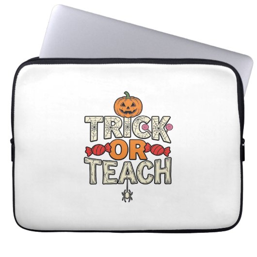 Süßes oder Lehrendes Halloween Lehrer Vintage Vekt Laptopschutzhülle (Vorderseite)