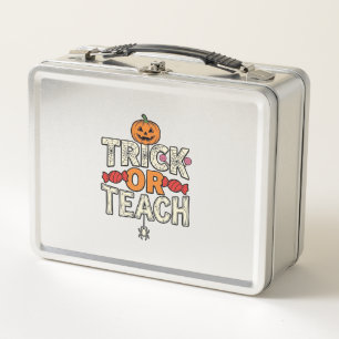 Süßes oder Lehrendes Halloween Lehrer Vintage Vekt Metall Brotdose
