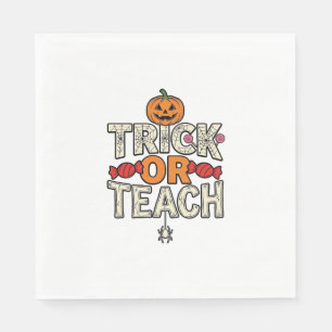 Süßes oder Lehrendes Halloween Lehrer Vintage Vekt Serviette