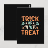 Süßes oder Saures an Halloween Postkarte (Vorne/Hinten)