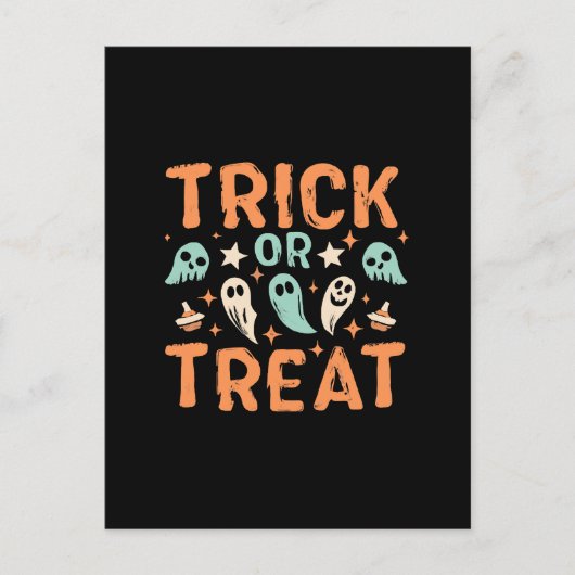 Süßes oder Saures an Halloween Postkarte (Vorderseite)