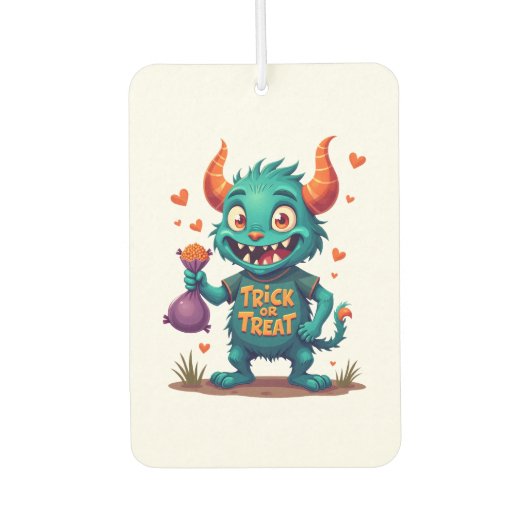 Süßes oder Saures Candy Monster � Halloween T-Shir Autolufterfrischer (Vorderseite)