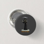 Süßes oder Saures. Cartoon-Sensenmann Button (Vorne & Hinten)