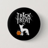 Süßes oder Saures Chinesischer Crested-Halloween-H Button (Vorderseite)