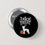 Süßes oder Saures Chinesischer Crested-Halloween-H Button (Vorne & Hinten)