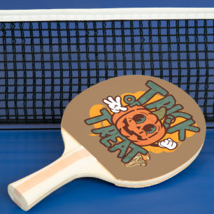 Süßes oder Saures Coole Kürbismaske Cartoon Braun Tischtennis Schläger