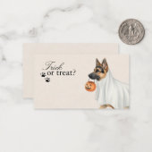 Süßes oder Saures Deutscher Schäferhund Halloween Mitteilungskarte (Vorderseite/Rückseite Beispiel)