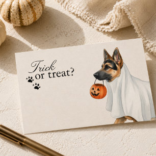 Süßes oder Saures Deutscher Schäferhund Halloween Mitteilungskarte
