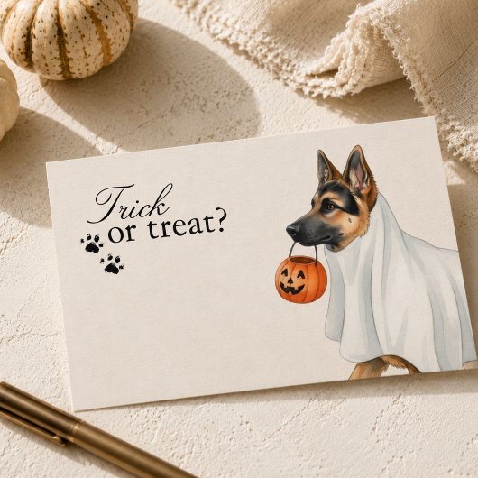 Süßes oder Saures Deutscher Schäferhund Halloween Mitteilungskarte