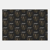 Süßes oder Saures. Dünne Frau trägt Lampe Geschenkpapier Set (Vorderseite 2)