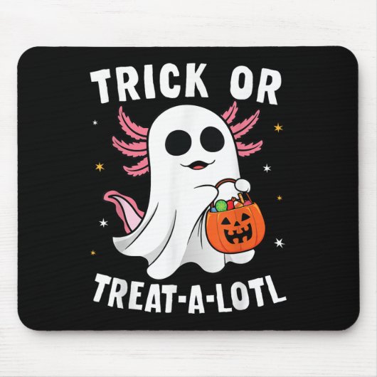Süßes oder Saures Ein Lotl Axolotl Halloween-Kostü Mousepad (Vorne)