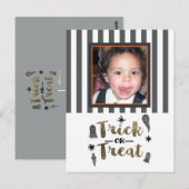 Süßes oder Saures Geister Chic Moderner Halloween- Postkarte (Vorne/Hinten)