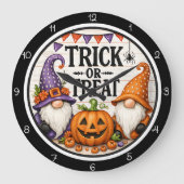 Süßes oder Saures Gnom Halloween Große Wanduhr (Vorderseite)