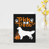 Süßes oder Saures Golden Retriever Hund Halloween Karte (Gelbe Blume)