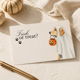 Süßes oder Saures Golden Retriever Hund Halloween Mitteilungskarte
