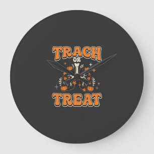 Süßes oder Saures Halloween Atemwegs-Design Große Wanduhr