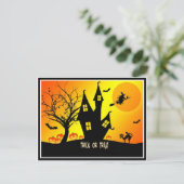 Süßes oder Saures, Halloween Einladungspostkarte (Stehend Vorderseite)