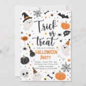 Süßes oder Saures Halloween-Geist Einladung (Vorderseite)