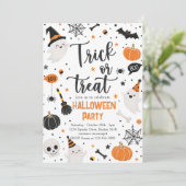 Süßes oder Saures Halloween-Geist Einladung (Stehend Vorderseite)