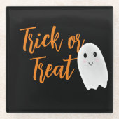 Süßes oder Saures Halloween-Geist Glasuntersetzer (Vorderseite)