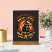 Süßes oder Saures Halloween Geist Kürbis Spuk-Haus Acrylschild (Hochzeit)