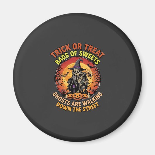 Süßes oder Saures Halloween Geist Kürbis Spukhaus Magnet (Vorne)