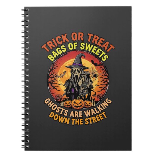 Süßes oder Saures Halloween Geist Kürbis Spukhaus Notizblock (Vorderseite)