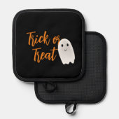 Süßes oder Saures Halloween-Geist Topflappen (Vorderseite/Rückseite)