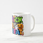 Süßes oder Saures Halloween-Geist-und-Kürbis-Tasse Kaffeetasse (VorderseiteRechts)