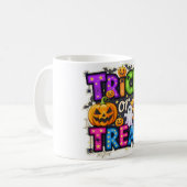 Süßes oder Saures Halloween-Geist-und-Kürbis-Tasse Kaffeetasse (Vorderseite Links)