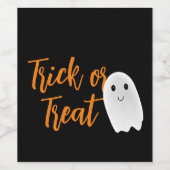 Süßes oder Saures Halloween-Geist Weinetikett (Einzelnes Label)