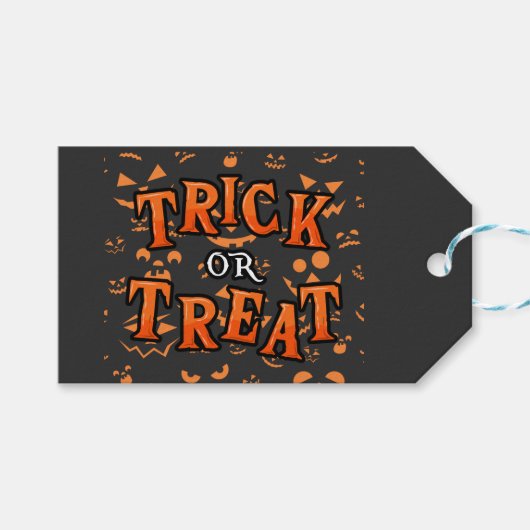 Süßes oder Saures Halloween Geschenkanhänger (Vorderseite (Horizontal))