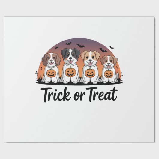 Süßes oder Saures Halloween Geschenkpapier (Flach)