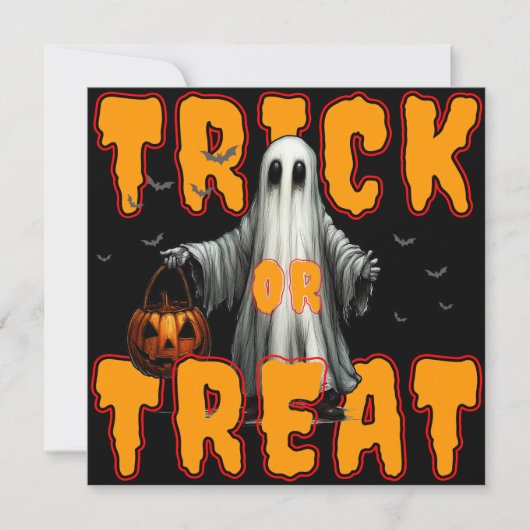 Süßes oder Saures Halloween gruselig Geist Kürbis Dankeskarte (Vorderseite)