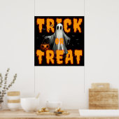 Süßes oder Saures Halloween gruselig Geist Kürbis Poster (Küche)