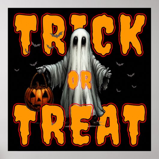 Süßes oder Saures Halloween gruselig Geist Kürbis Poster (Vorne)