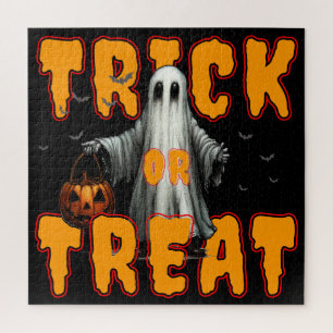 Süßes oder Saures Halloween gruselig Geist Kürbis Puzzle