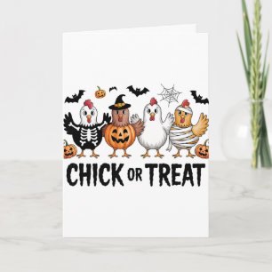 Süßes oder Saures Halloween Hexe Grusel-Huhn  Karte