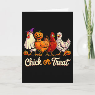 Süßes oder Saures Halloween Hexe Grusel Huhn Lusti Karte