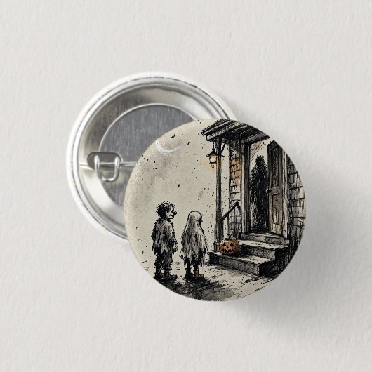 Süßes oder Saures Halloween-Horror Button (Vorne & Hinten)